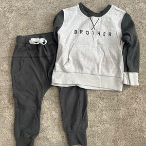 Little Bipsy Gray Brother Jogger Set